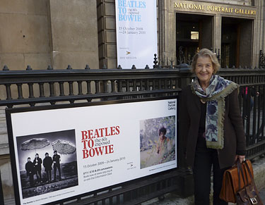 Fiona Adams outside the National Portrait Gallery in London